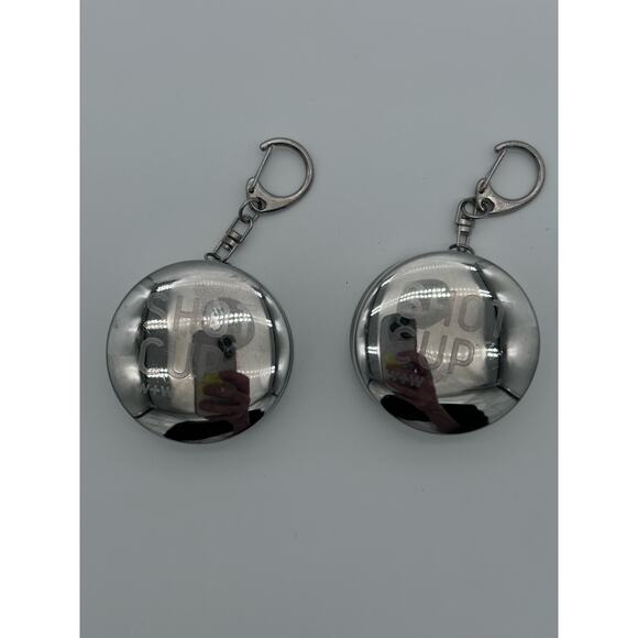 Stainless Steel Collapsible Cups for Traveling Shot Glasses with Lids Keychain - Picture 7 of 11